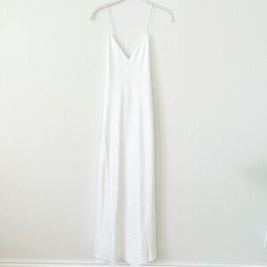 MJ x Lé Rose Stories White Maxi Slip Dress Size XS Bridal Minimalist Luxury